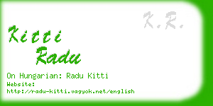 kitti radu business card